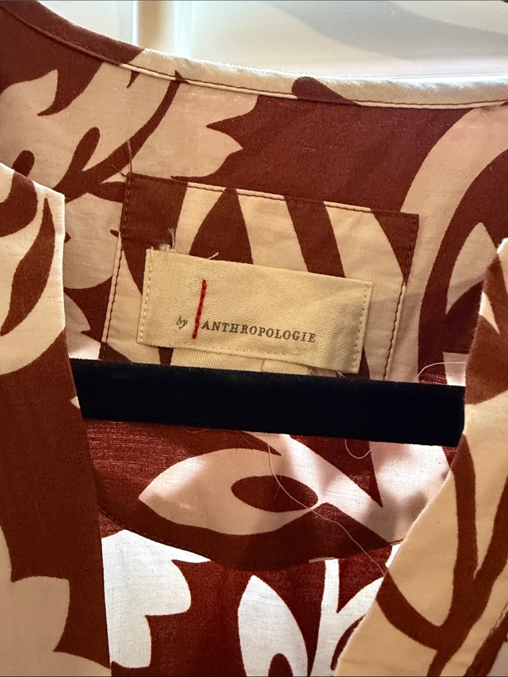 Anthropologie Brown and White Floral Tiered Maxi Dress - Picture 2 of 3